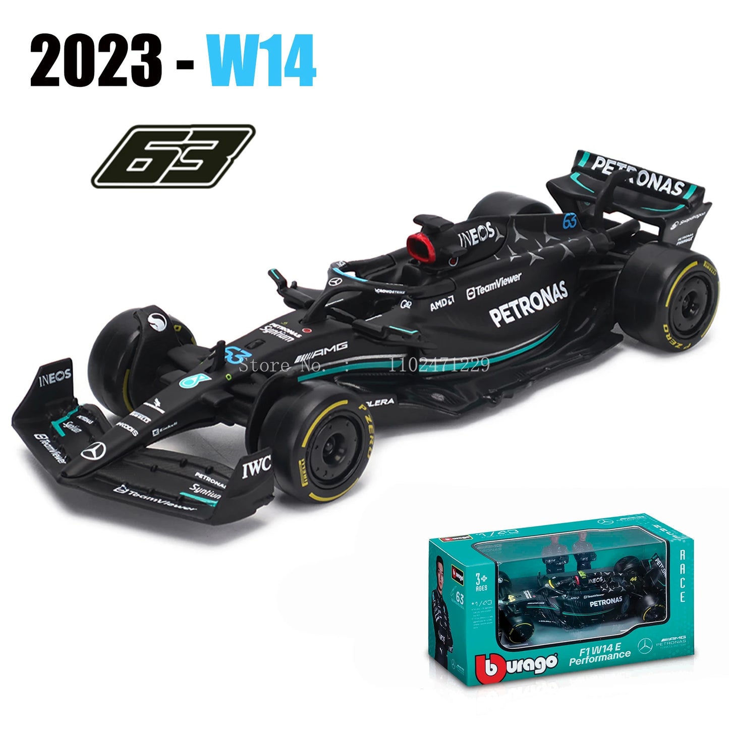 Bburago 1:43 P2 British GP Mclaren F1 MCL60 2023 #4 Lando Norris #81 Oscar Piastri Alloy Car Die Cast Model Toy Collectible