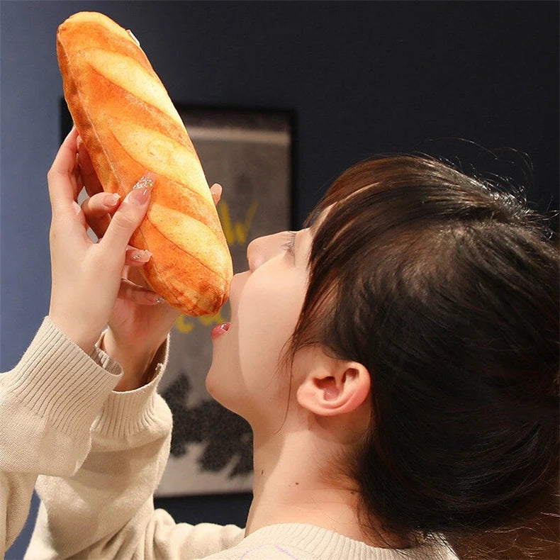 3D Simulation Bread Plush Pillow,Soft Butter Toast Bread Food Pillow Lumbar Back Cushion Stuffed Toy for Home Decor