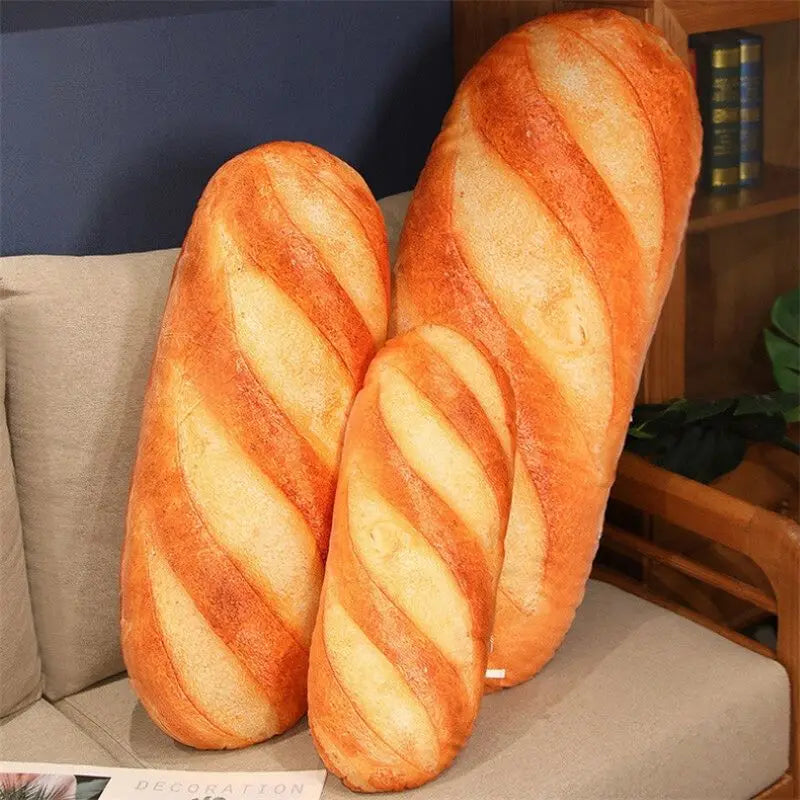 3D Simulation Bread Plush Pillow,Soft Butter Toast Bread Food Pillow Lumbar Back Cushion Stuffed Toy for Home Decor