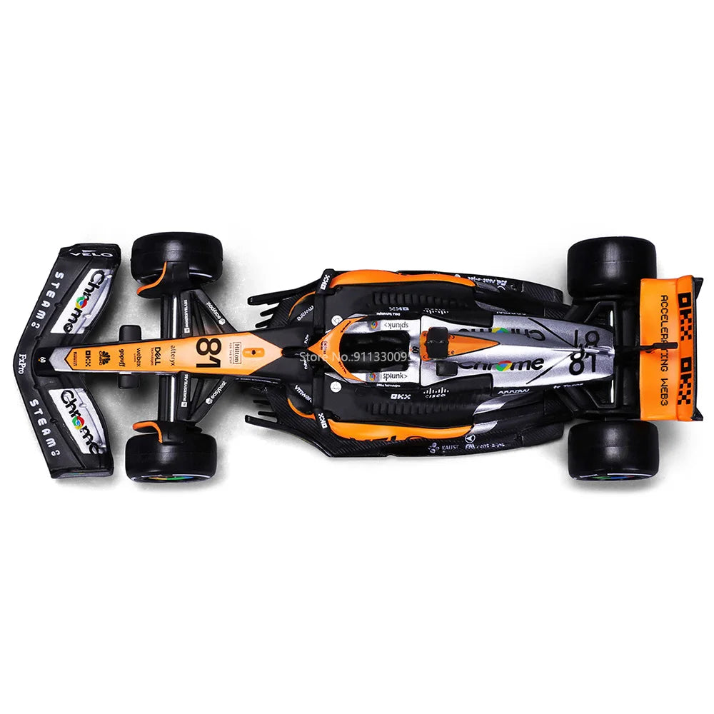 Bburago 1:43 P2 British GP Mclaren F1 MCL60 2023 #4 Lando Norris #81 Oscar Piastri Alloy Car Die Cast Model Toy Collectible