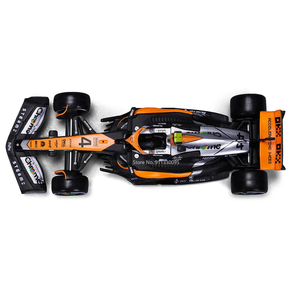 Bburago 1:43 P2 British GP Mclaren F1 MCL60 2023 #4 Lando Norris #81 Oscar Piastri Alloy Car Die Cast Model Toy Collectible