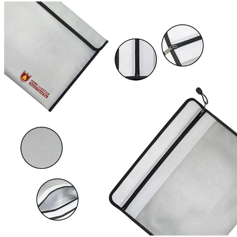Fireproof Document Bag Liquid silicone Coated Fire Resistant Money File Folder Holder Organizer Safe Storage Waterproof 38*28cm
