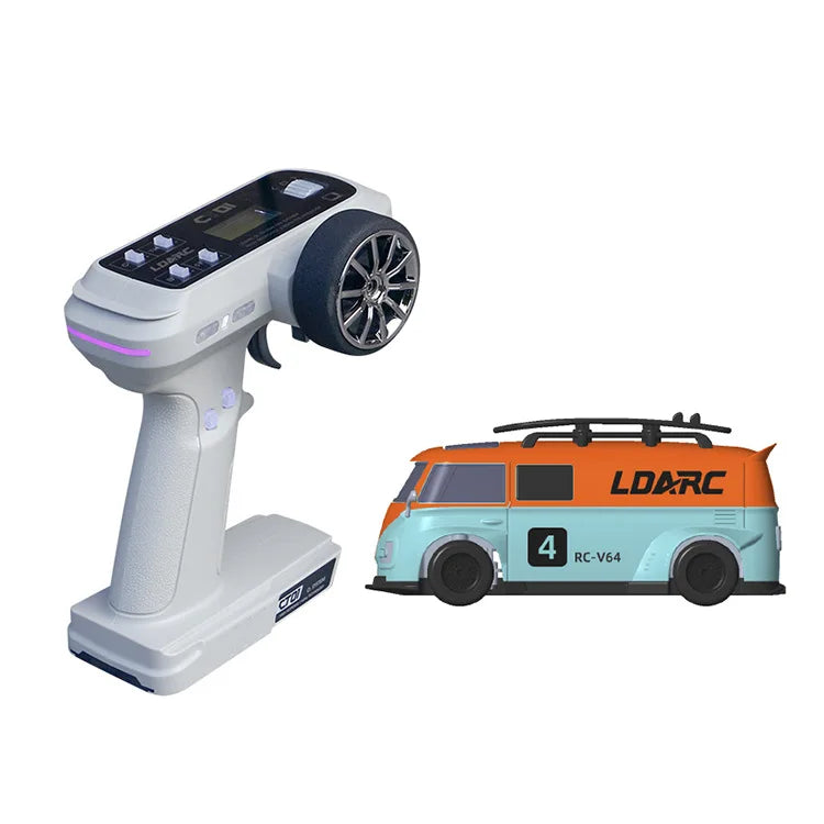 LDARC V64 1:64 RC Car Mini Model RTR Desktop Mini Bus Vehicle Van Remote Control Racing Car Custom Adults Kids Toys Gift