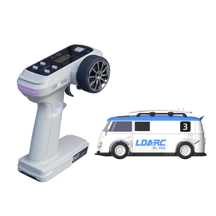 LDARC V64 1:64 RC Car Mini Model RTR Desktop Mini Bus Vehicle Van Remote Control Racing Car Custom Adults Kids Toys Gift