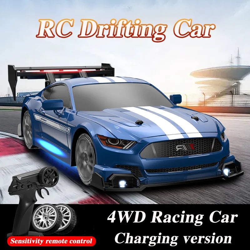 New 1:24 GTR Remote Control Car High Speed 4WD Rechargeable RC Drift Racing Toy For Kids Adults Indoor Outdoor 2.4GHz Long Range