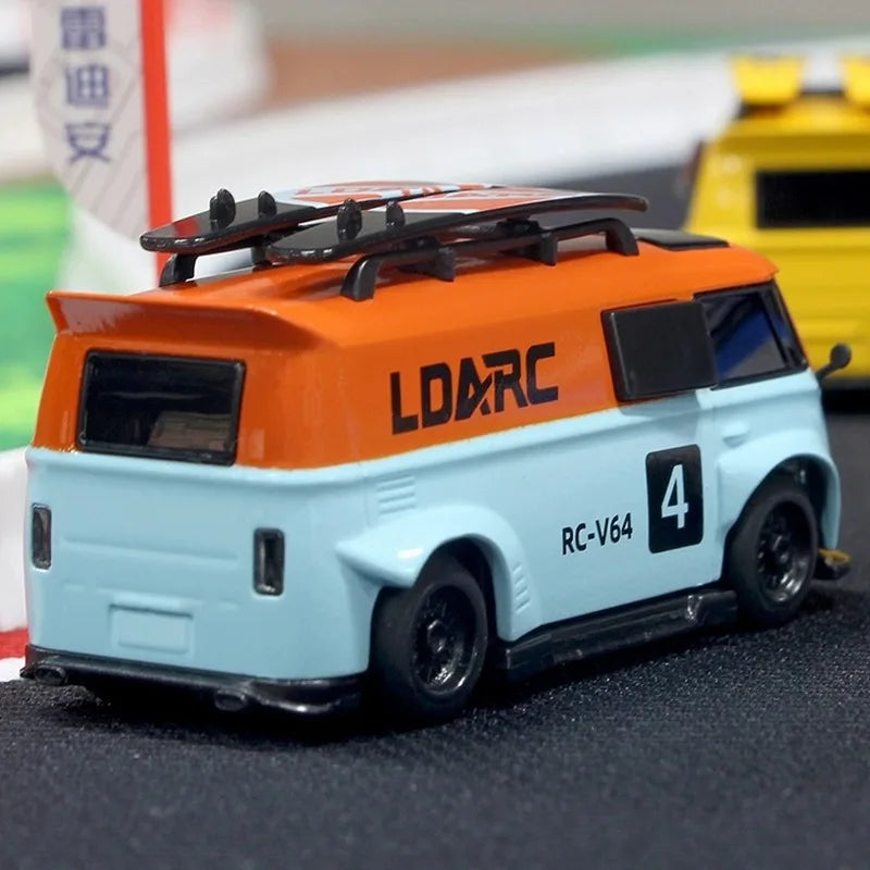 LDARC V64 1:64 RC Car Mini Model RTR Desktop Mini Bus Vehicle Van Remote Control Racing Car Custom Adults Kids Toys Gift