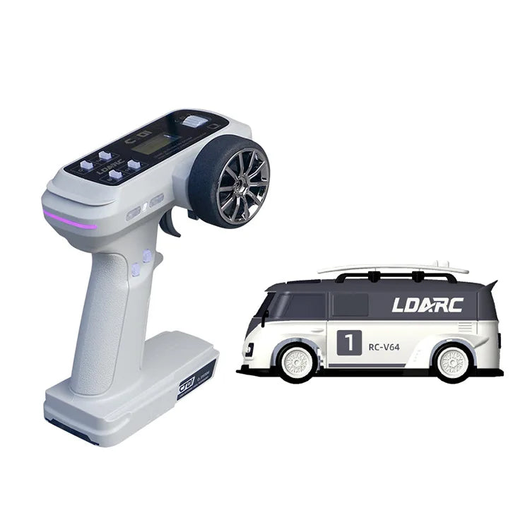 LDARC V64 1:64 RC Car Mini Model RTR Desktop Mini Bus Vehicle Van Remote Control Racing Car Custom Adults Kids Toys Gift