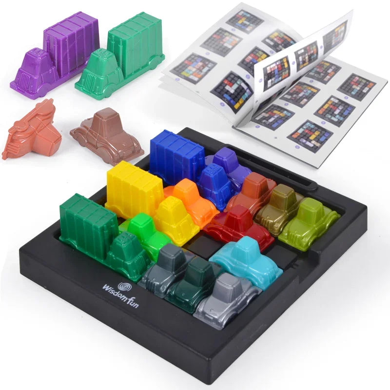 Puzzle traffic rush hour game racing rush hour car Interesting Road logical reasoning desktop game children's puzzle toys