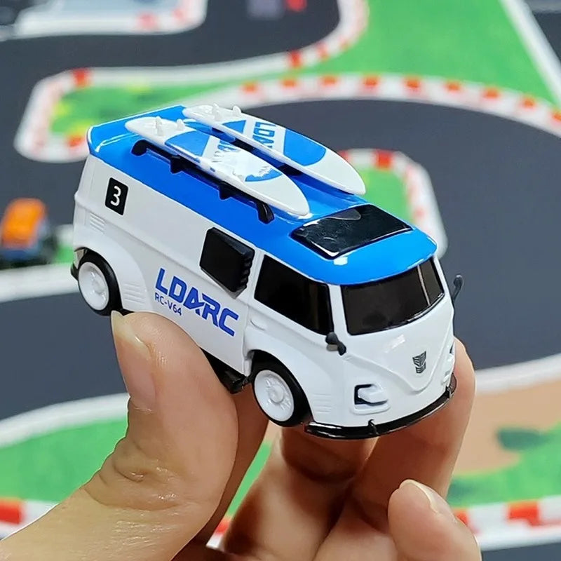 LDARC V64 1:64 RC Car Mini Model RTR Desktop Mini Bus Vehicle Van Remote Control Racing Car Custom Adults Kids Toys Gift