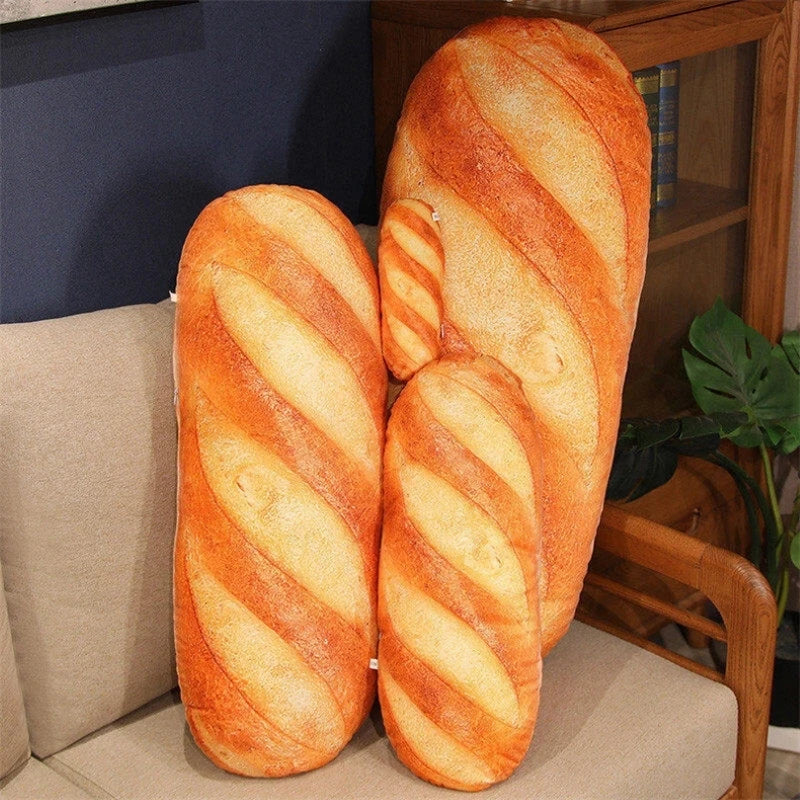 3D Simulation Bread Plush Pillow,Soft Butter Toast Bread Food Pillow Lumbar Back Cushion Stuffed Toy for Home Decor