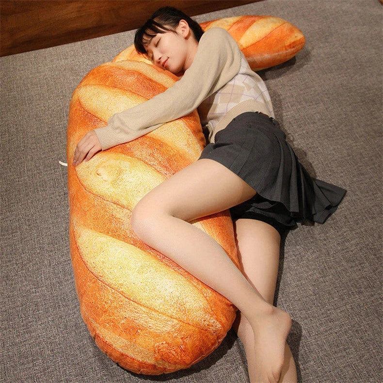 3D Simulation Bread Plush Pillow,Soft Butter Toast Bread Food Pillow Lumbar Back Cushion Stuffed Toy for Home Decor