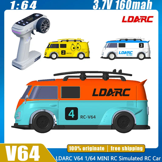 LDARC V64 1:64 RC Car Mini Model RTR Desktop Mini Bus Vehicle Van Remote Control Racing Car Custom Adults Kids Toys Gift