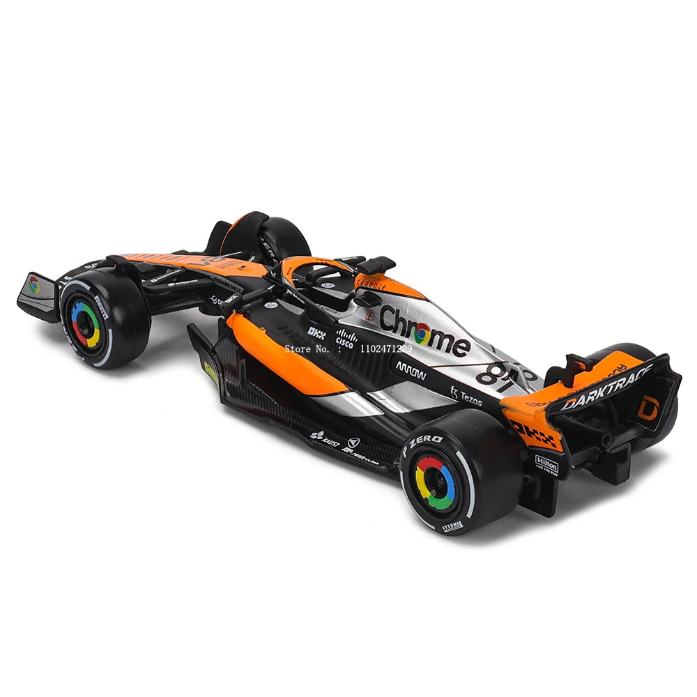 Bburago 1:43 P2 British GP Mclaren F1 MCL60 2023 #4 Lando Norris #81 Oscar Piastri Alloy Car Die Cast Model Toy Collectible